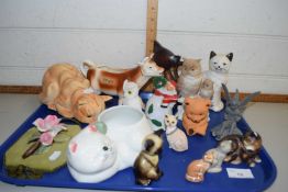 Mixed Lot: Various assorted cat ornaments and other items