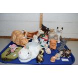 Mixed Lot: Various assorted cat ornaments and other items