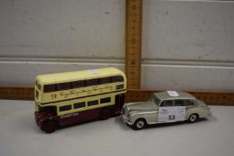 Dinky toys Rolls Royce Phantom together with a further Corgi bus