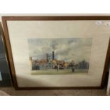 The Brewery, Great Yarmouth by C V Parker, print by Harrison & Sons Ltd, 71cm wide, glazed and