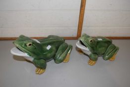 Pair of ceramic frogs