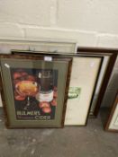 Mixed Lot: Four assorted pictures to include a Bulmers Cider advertising print