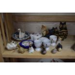 Mixed Lot: Model animals, egg cups, model cats etc