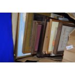 Box of assorted prints, pictures, photograph frames etc