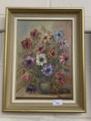 Jamieson, study of a vase of flowers, oil on canvas, framed