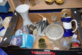 Mixed Lot: Glass ware, vases, rose bowl, character jug etc