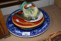 Mixed Lot: Dickens collectors plate, harmonica, other ceramics etc