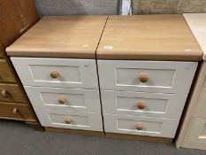 Pair of three drawer bedside chests