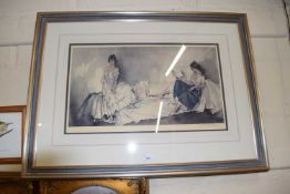 Reproduction print of William Russell Flint, signed in pencil, framed and glazed