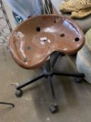 Vintage metal workshop stool
