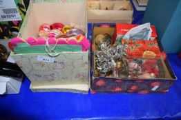 Quantity of vintage glass Christmas baubles and other decorations