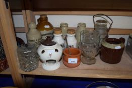 Mixed Lot: Stone ware bottles, glass ware etc