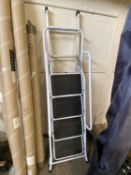 Aluminium ladder together with folding white finish steps