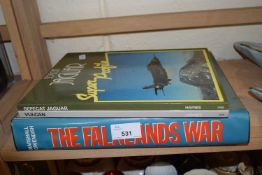 The Falklands War magazine by Marshall Cavendish, bound volumes together with a book on Sepecat