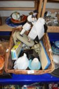 Mixed Lot: A Homepride figure, chicken dish, salt and pepper shakers, glass ware etc