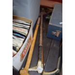 An antler handled riding crop together with two others