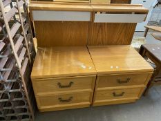 Pair of bedside cabinets with integral lights