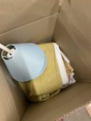 Box of various curtains, lampshades etc