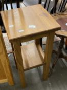 Small oak two tier table