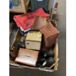 Mixed Lot: Box Brownie camera, a pair of shoe pin/hat pin holders, vintage money boxes and other