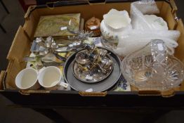 Mixed Lot: Cut glass fruit basket, onyx box, Christmas mugs and other items