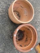 Two large terracotta pots
