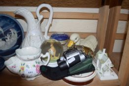 Mixed Lot: Pair of binoculars, burner, jug, other ceramics etc