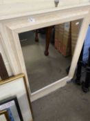 Modern rectangular wall mirror in light wood finish frame