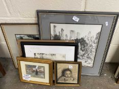 Mixed Lot: Six various assorted pictures to include various landscapes, portrait of a baby etc