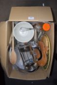 Large Boden cafetiere together with a quantity of other kitchen wares to include pottery dishes,