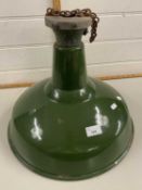 Green enamel finish industrial light fitting