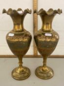 Pair of Indian brass vases