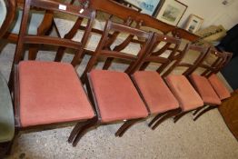 A set of six sabre leg dining chairs