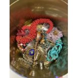 Large tin of assorted costume jewellery