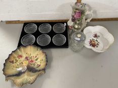 Mixed Lot: A cased set of six Val Saint Lambert glass coasters together with various ceramics, glass