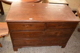 19th Century mahogany four drawer chest on bracket feet