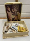 Box of various assorted cigarette cards