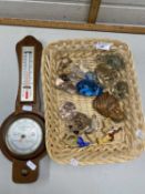 Mixed Lot: Various Wade Whimsys, glass ornaments, small barometer etc