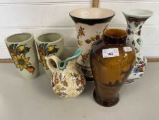 Collection of various Dutch Gouda pottery vases and others