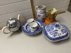 Mixed Lot: Ceramics to include blue and white table wares, an insulated teapot and other assorted