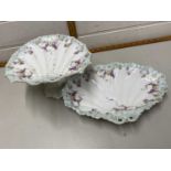 Two continental shell formed serving dishes