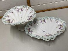 Two continental shell formed serving dishes