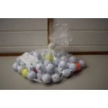 Bag of approx 50 assorted golf balls