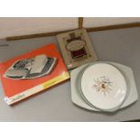 Mixed Lot: John Players cigarette album, various serving plates, a steel cheese and biscuit server