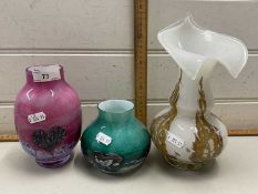 Group of three Art Glass vases