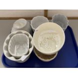 Collection of vintage pottery jelly moulds