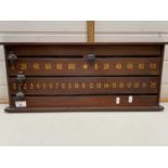 Vintage wooden snooker score board, approx 28 inches wide