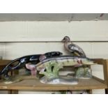 Group of three Jema lustre finish models comprising a Pike, a Puma and a Heron (3)