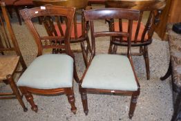 19th Century mahogany bar back dining chair together with a further late Victorian dining chair with