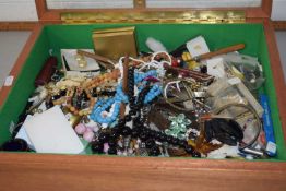 Table top display cabinet and a quantity of costume jewellery and other items